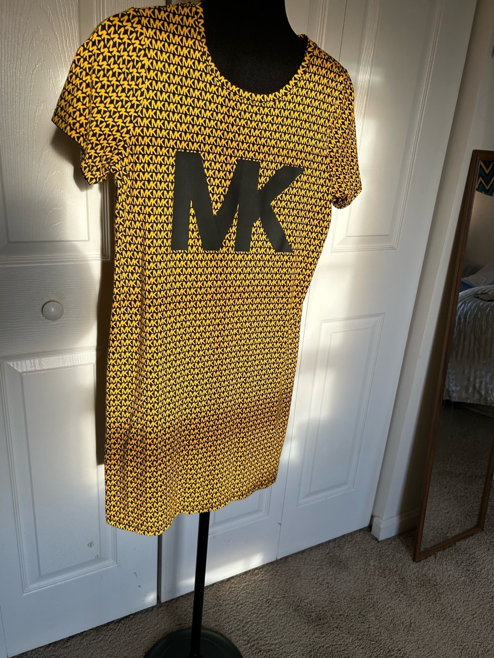 Micheal Kors Gold & Black Soft Tee Dress